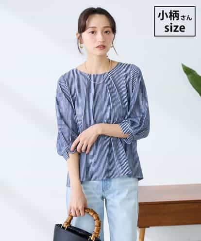 K3KFD21039 a.v.v Elmi 【低身長サイズ】タックスリーブストライプカットソー