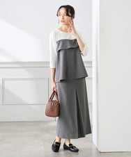 K3KFD23049 a.v.v Elmi(アー・ヴェ・ヴェ) 【低身長サイズ】ビスチェドッキング七分袖カットソー グレー