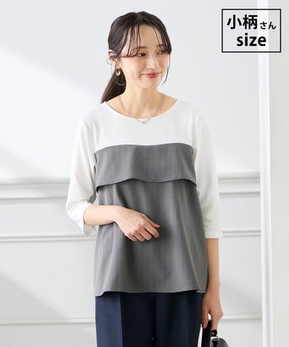 K3KFD23049  【低身長サイズ】ビスチェドッキング七分袖カットソー