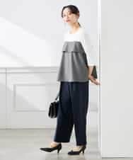 K3KFD23049 a.v.v Elmi(アー・ヴェ・ヴェ) 【低身長サイズ】ビスチェドッキング七分袖カットソー グレー