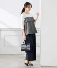 K3KFD23049 a.v.v Elmi(アー・ヴェ・ヴェ) 【低身長サイズ】ビスチェドッキング七分袖カットソー グレー