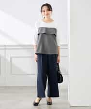 K3KFD23049 a.v.v Elmi(アー・ヴェ・ヴェ) 【低身長サイズ】ビスチェドッキング七分袖カットソー グレー