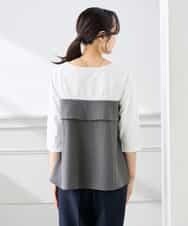 K3KFD23049 a.v.v Elmi(アー・ヴェ・ヴェ) 【低身長サイズ】ビスチェドッキング七分袖カットソー グレー