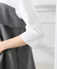 K3KFD23049 a.v.v Elmi(アー・ヴェ・ヴェ) 【低身長サイズ】ビスチェドッキング七分袖カットソー グレー