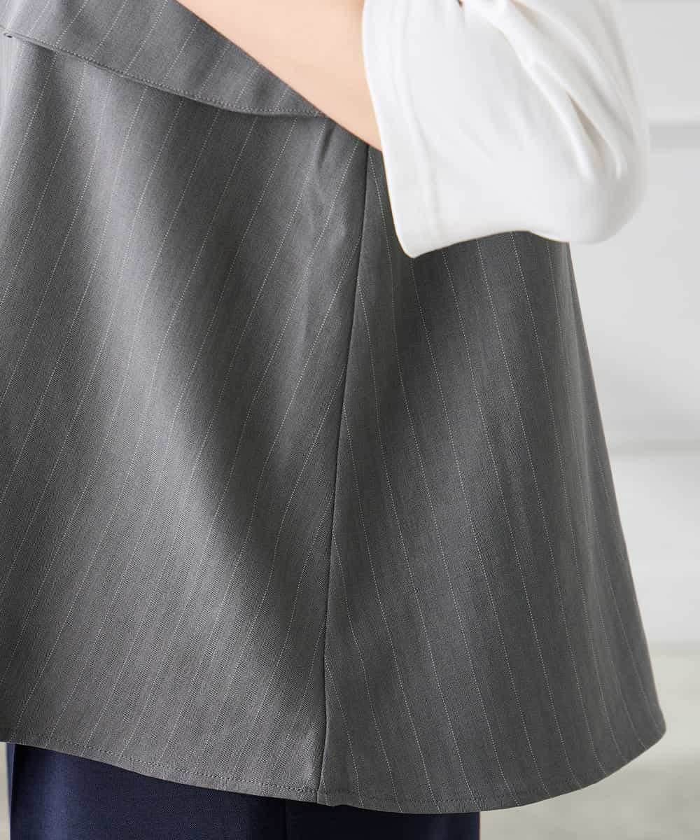 K3KFD23049 a.v.v Elmi(アー・ヴェ・ヴェ) 【低身長サイズ】ビスチェドッキング七分袖カットソー グレー