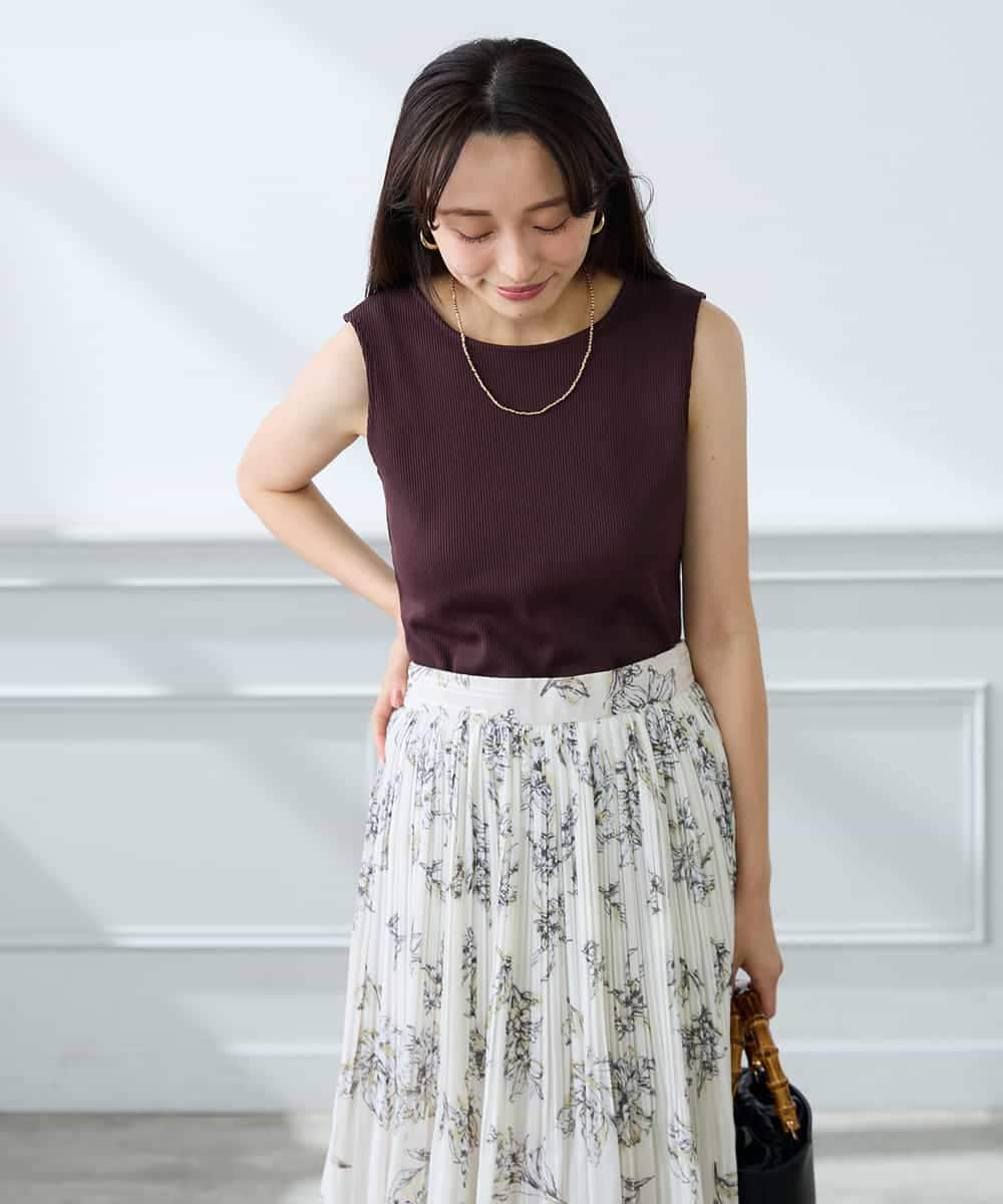 K3KGD01024 a.v.v Elmi(アー・ヴェ・ヴェ) 【低身長サイズ】ベーシックテレコタンクトップ ブラウン