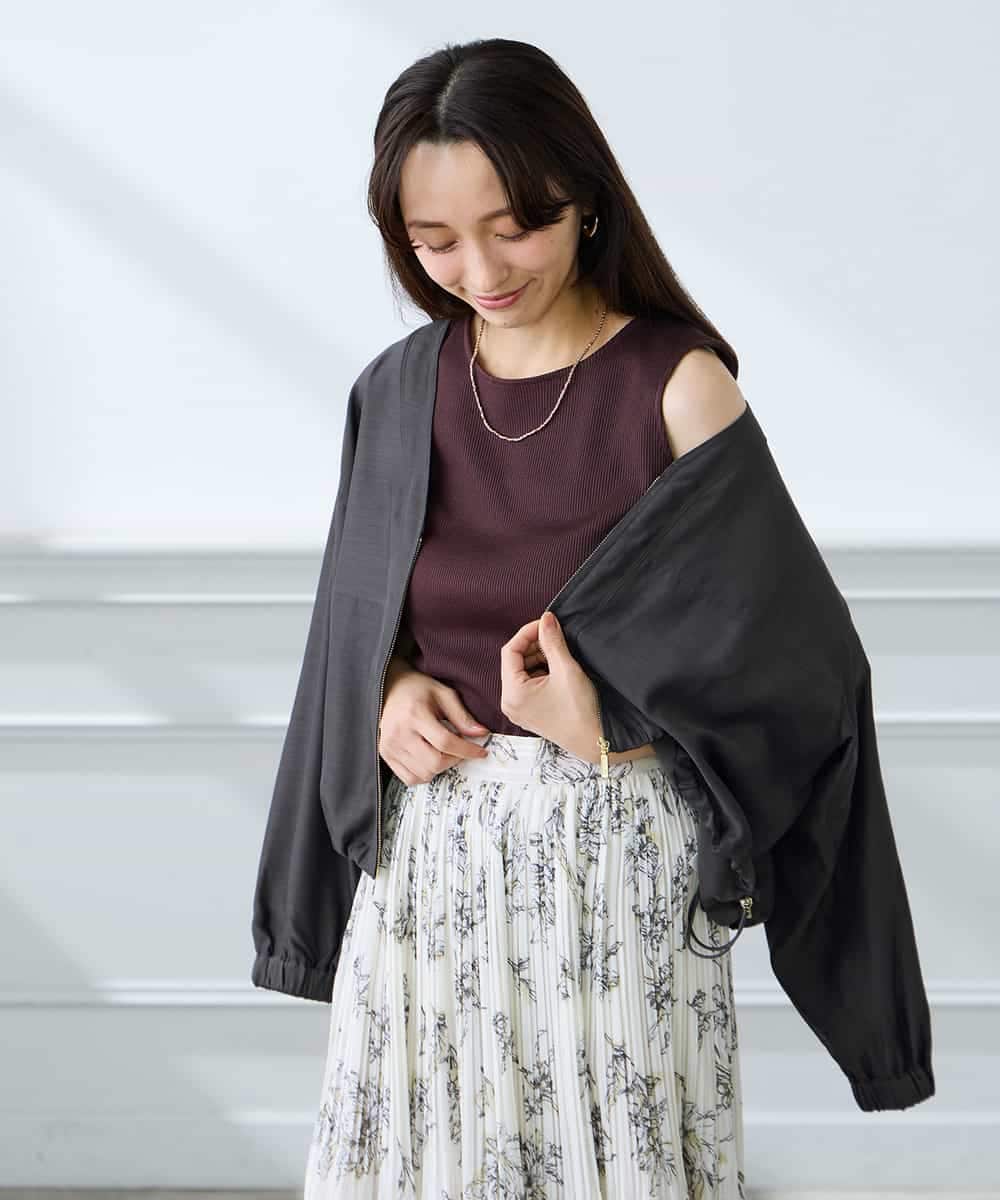 K3KGD01024 a.v.v Elmi(アー・ヴェ・ヴェ) 【低身長サイズ】ベーシックテレコタンクトップ ブラウン