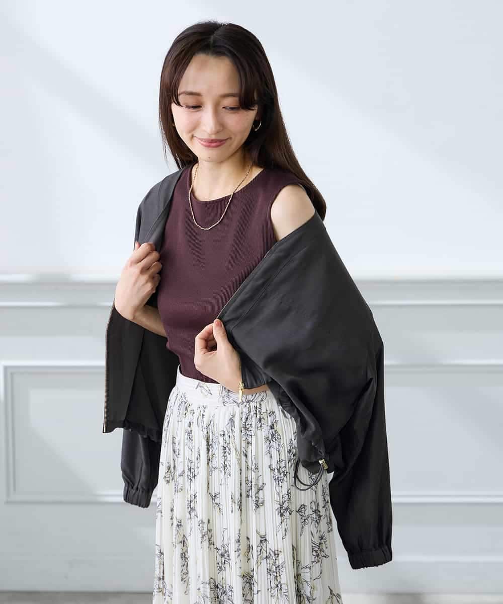 K3KGD01024 a.v.v Elmi(アー・ヴェ・ヴェ) 【低身長サイズ】ベーシックテレコタンクトップ ブラウン