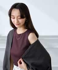 K3KGD01024 a.v.v Elmi(アー・ヴェ・ヴェ) 【低身長サイズ】ベーシックテレコタンクトップ ブラウン