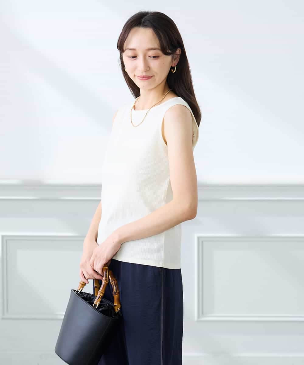 K3KGD01024 a.v.v Elmi(アー・ヴェ・ヴェ) 【低身長サイズ】ベーシックテレコタンクトップ ブラウン