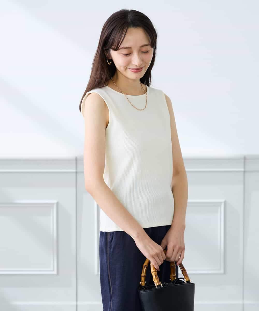 K3KGD01024 a.v.v Elmi(アー・ヴェ・ヴェ) 【低身長サイズ】ベーシックテレコタンクトップ ブラウン