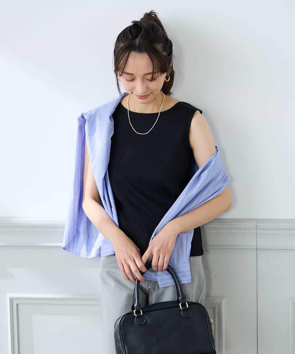 K3KGD01024 a.v.v Elmi(アー・ヴェ・ヴェ) 【低身長サイズ】ベーシックテレコタンクトップ ブラウン