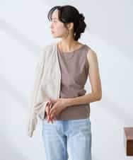 K3KGD08019 a.v.v Elmi(アー・ヴェ・ヴェ) 【低身長サイズ】【前後2WAY】ラメタンクトップ ベージュ