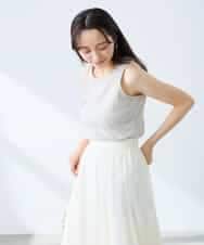 K3KGD08019 a.v.v Elmi(アー・ヴェ・ヴェ) 【低身長サイズ】【前後2WAY】ラメタンクトップ ベージュ