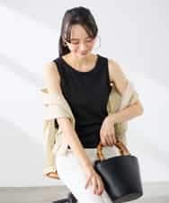 K3KGD08019 a.v.v Elmi(アー・ヴェ・ヴェ) 【低身長サイズ】【前後2WAY】ラメタンクトップ ベージュ