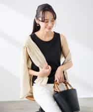 K3KGD08019 a.v.v Elmi(アー・ヴェ・ヴェ) 【低身長サイズ】【前後2WAY】ラメタンクトップ ベージュ