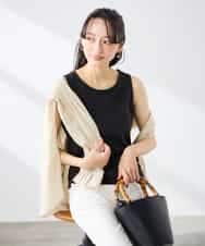 K3KGD08019 a.v.v Elmi(アー・ヴェ・ヴェ) 【低身長サイズ】【前後2WAY】ラメタンクトップ ベージュ