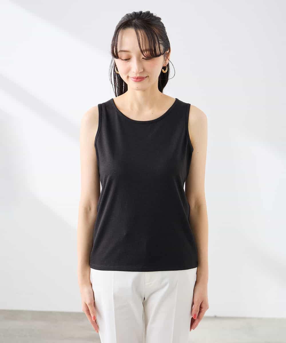 K3KGD08019 a.v.v Elmi(アー・ヴェ・ヴェ) 【低身長サイズ】【前後2WAY】ラメタンクトップ ベージュ