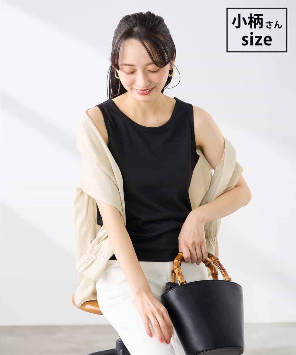 K3KGD08019 a.v.v Elmi(アー・ヴェ・ヴェ) 【低身長サイズ】【前後2WAY】ラメタンクトップ ブラック