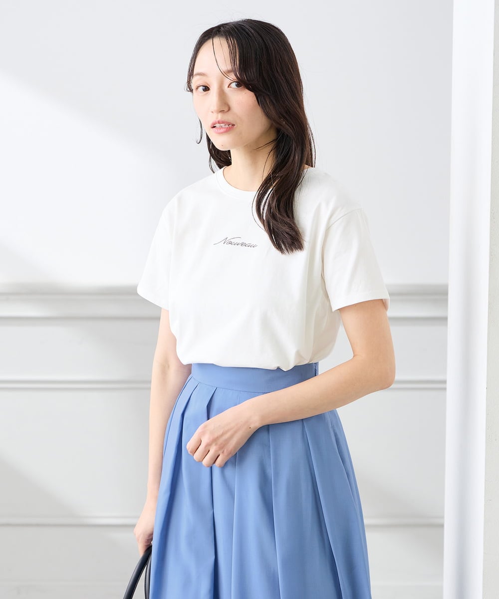 K3KGD28029 a.v.v Elmi(アー・ヴェ・ヴェ) 【低身長サイズ/UVカット/接触冷感】コンパクトロゴTシャツ グレージュ