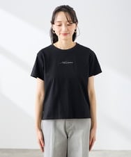 K3KGD28029 a.v.v Elmi(アー・ヴェ・ヴェ) 【低身長サイズ/UVカット/接触冷感】コンパクトロゴTシャツ グレージュ