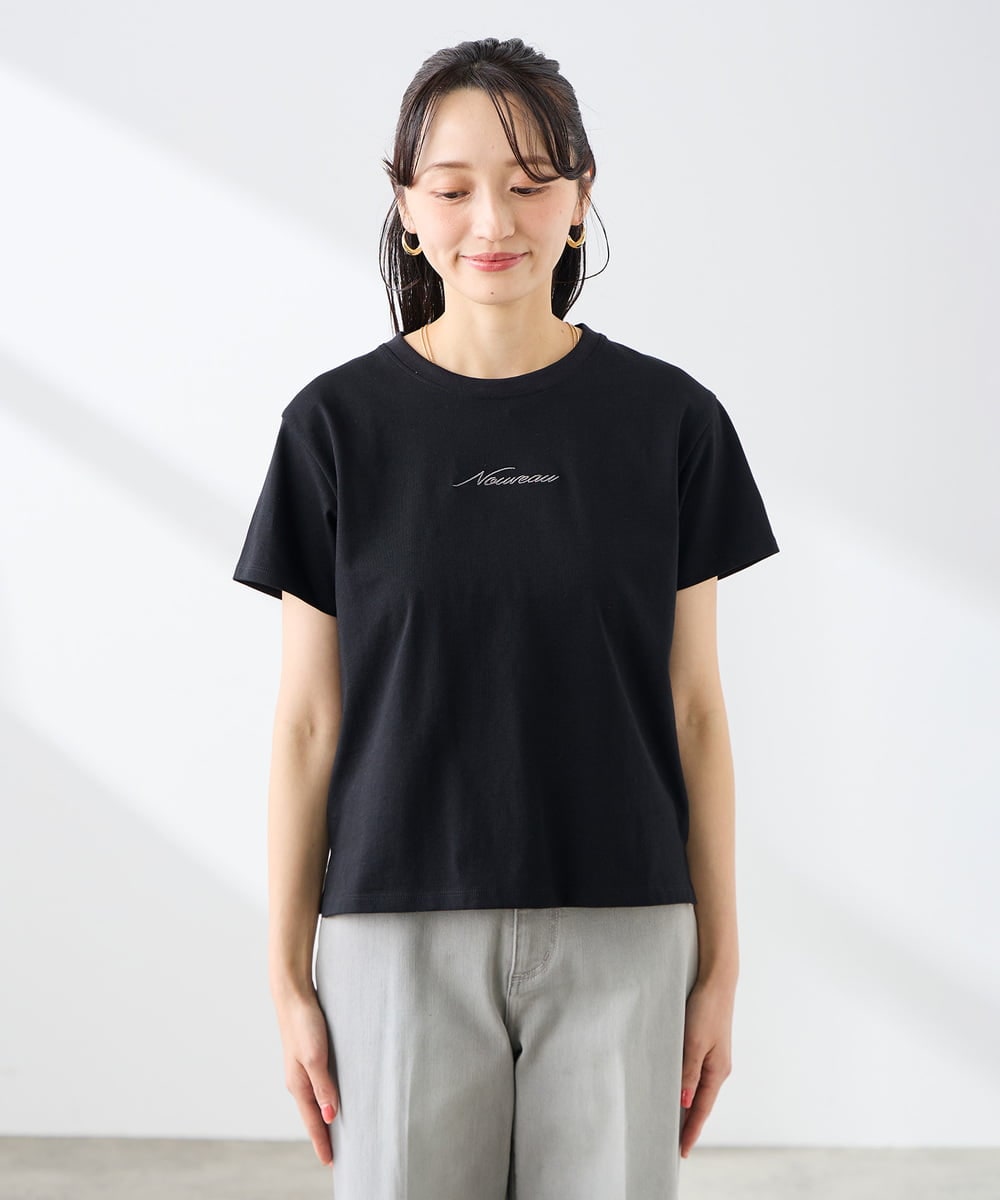 K3KGD28029 a.v.v Elmi(アー・ヴェ・ヴェ) 【低身長サイズ/UVカット/接触冷感】コンパクトロゴTシャツ グレージュ
