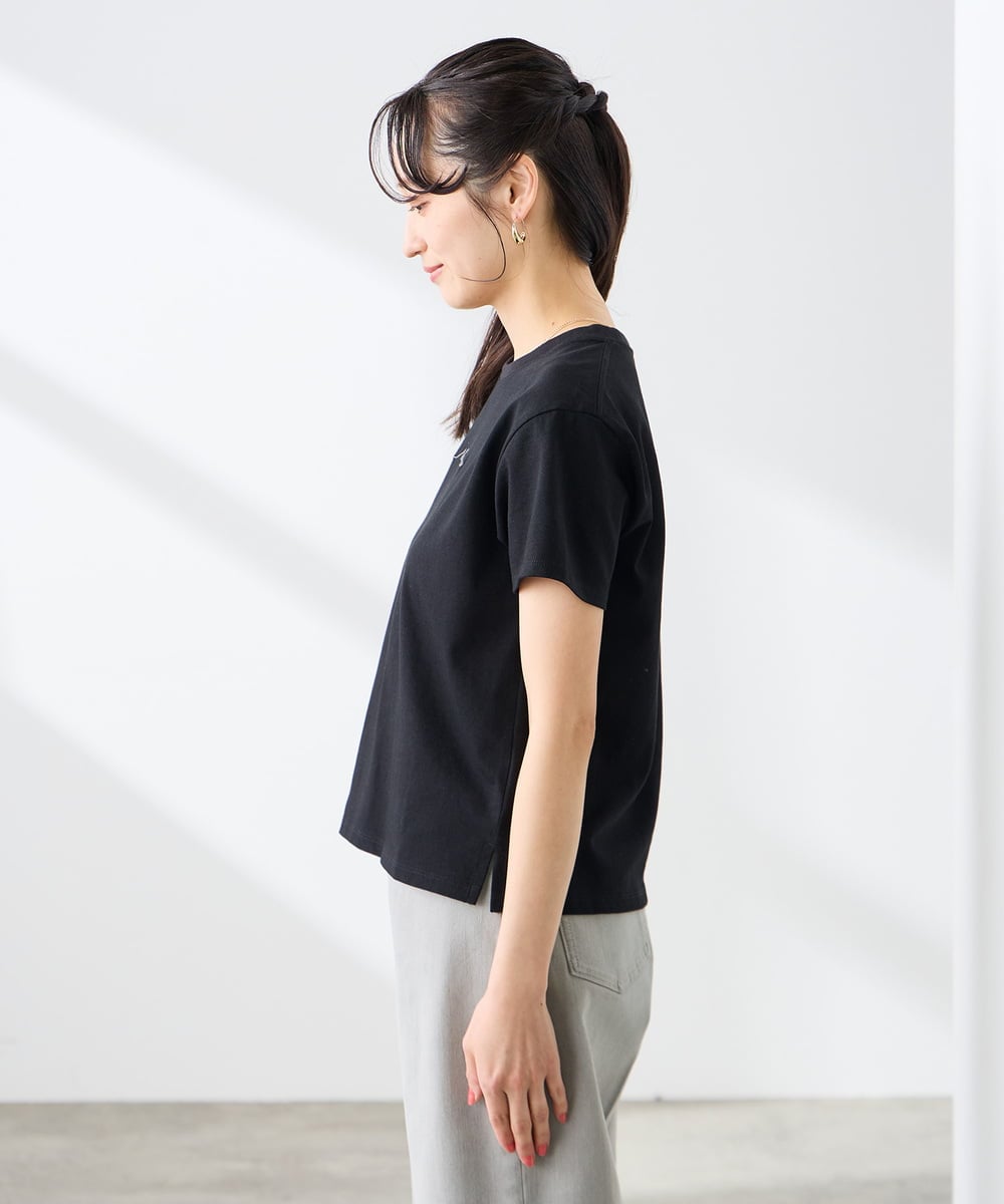 K3KGD28029 a.v.v Elmi(アー・ヴェ・ヴェ) 【低身長サイズ/UVカット/接触冷感】コンパクトロゴTシャツ グレージュ