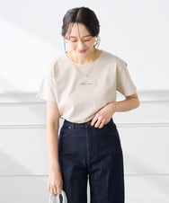 K3KGD28029 a.v.v Elmi(アー・ヴェ・ヴェ) 【低身長サイズ/UVカット/接触冷感】コンパクトロゴTシャツ グレージュ