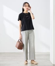 K3KGD28029 a.v.v Elmi(アー・ヴェ・ヴェ) 【低身長サイズ/UVカット/接触冷感】コンパクトロゴTシャツ グレージュ