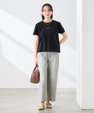 K3KGD28029 a.v.v Elmi(アー・ヴェ・ヴェ) 【低身長サイズ/UVカット/接触冷感】コンパクトロゴTシャツ グレージュ