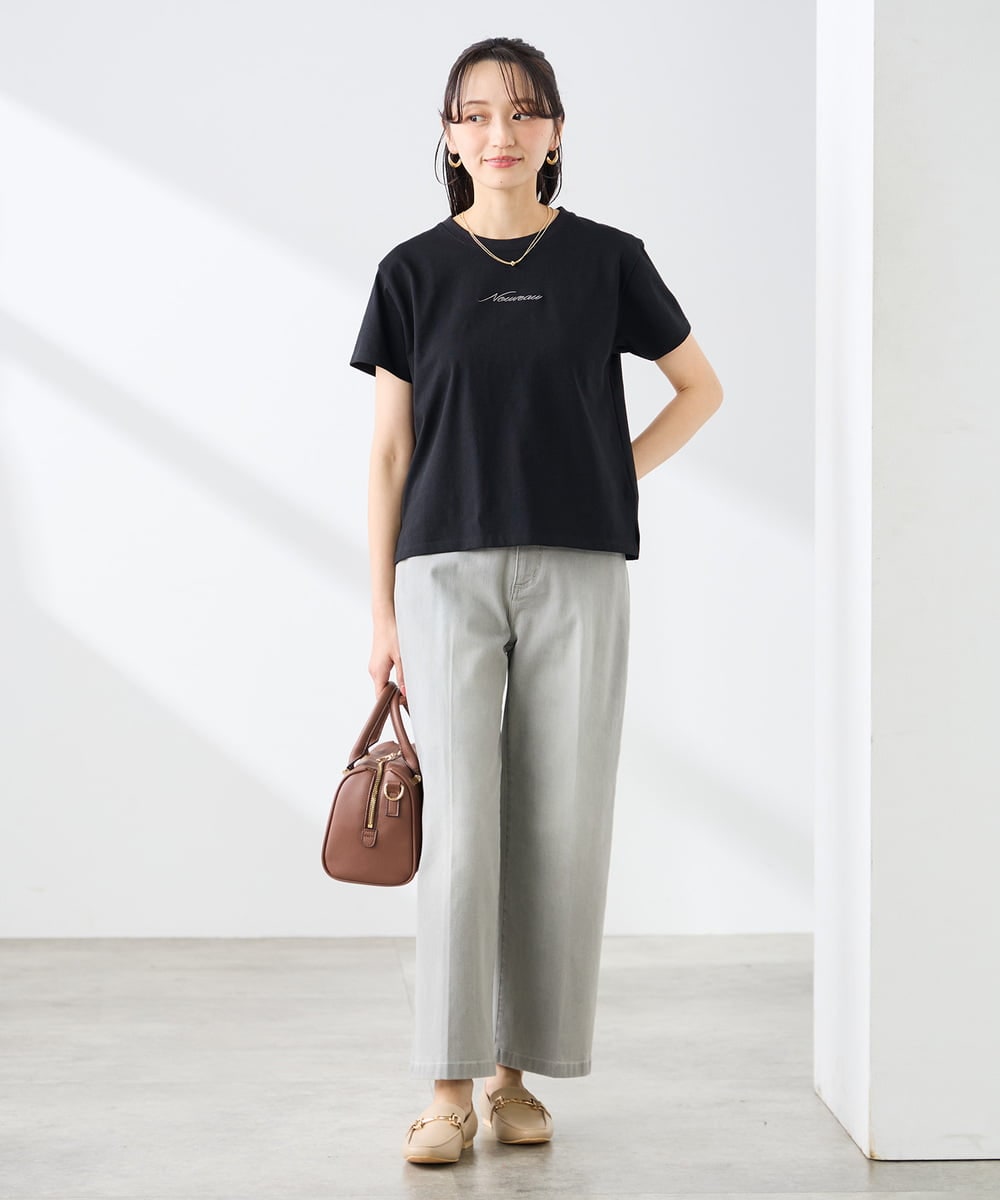 K3KGD28029 a.v.v Elmi(アー・ヴェ・ヴェ) 【低身長サイズ/UVカット/接触冷感】コンパクトロゴTシャツ グレージュ