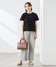 K3KGD28029 a.v.v Elmi(アー・ヴェ・ヴェ) 【低身長サイズ/UVカット/接触冷感】コンパクトロゴTシャツ グレージュ