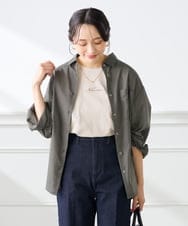 K3KGD28029 a.v.v Elmi(アー・ヴェ・ヴェ) 【低身長サイズ/UVカット/接触冷感】コンパクトロゴTシャツ グレージュ