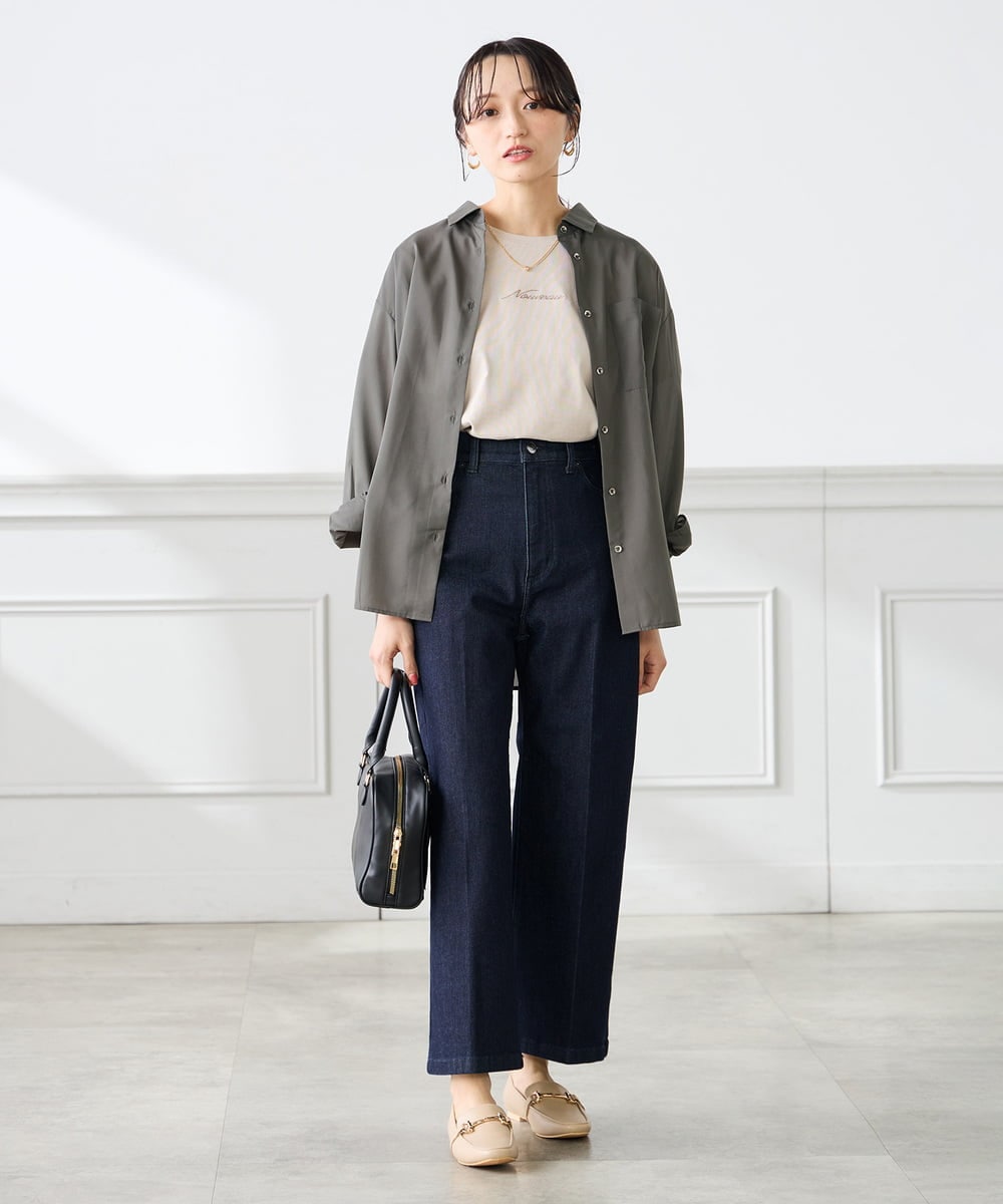 K3KGD28029 a.v.v Elmi(アー・ヴェ・ヴェ) 【低身長サイズ/UVカット/接触冷感】コンパクトロゴTシャツ グレージュ