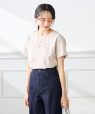 K3KGD28029 a.v.v Elmi(アー・ヴェ・ヴェ) 【低身長サイズ/UVカット/接触冷感】コンパクトロゴTシャツ グレージュ