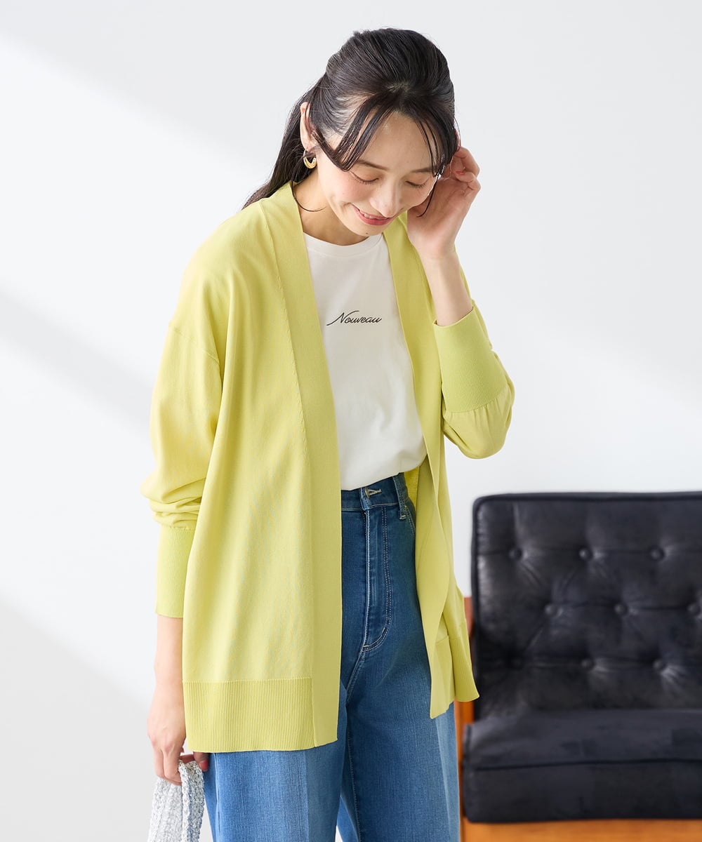 K3KGD28029 a.v.v Elmi(アー・ヴェ・ヴェ) 【低身長サイズ/UVカット/接触冷感】コンパクトロゴTシャツ グレージュ