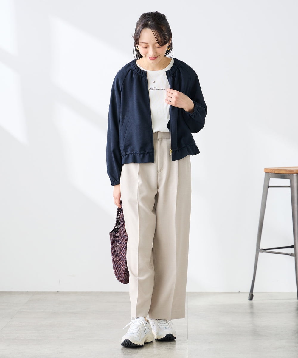 K3KGD28029 a.v.v Elmi(アー・ヴェ・ヴェ) 【低身長サイズ/UVカット/接触冷感】コンパクトロゴTシャツ グレージュ