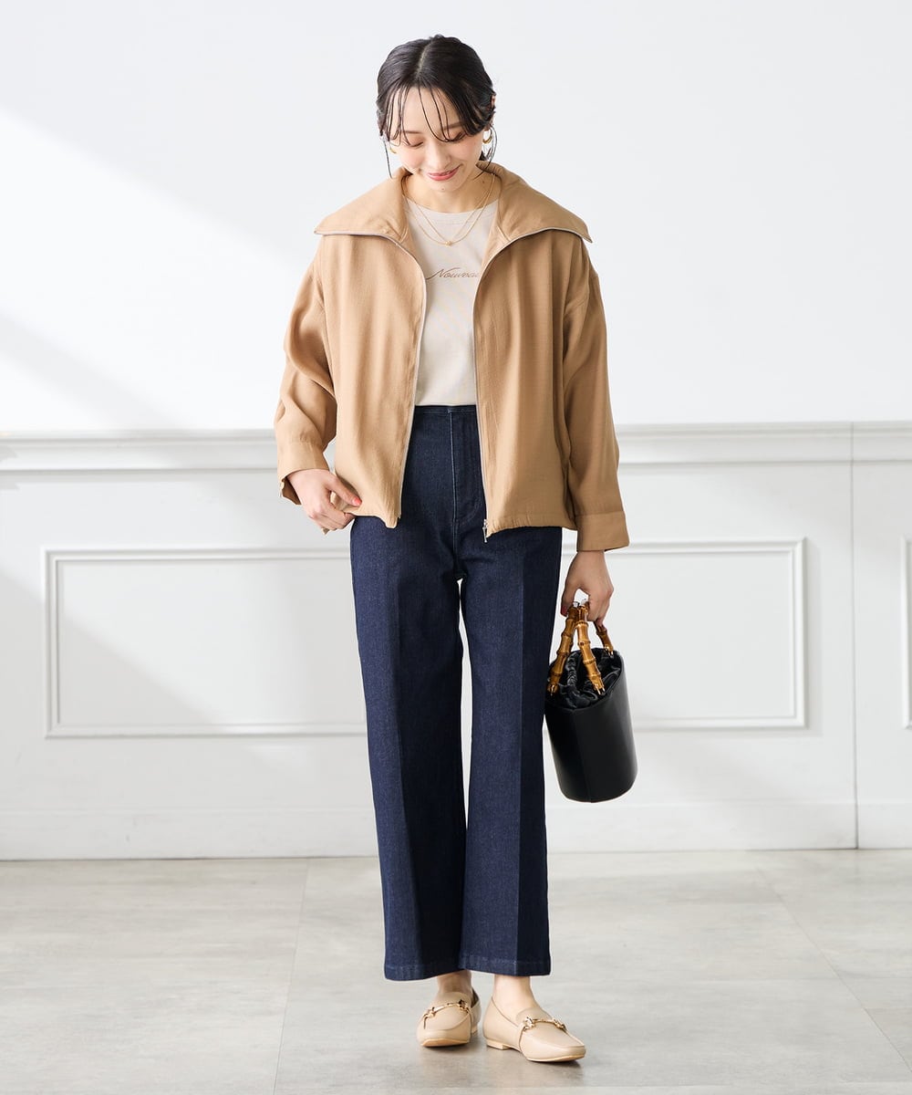 K3KGD28029 a.v.v Elmi(アー・ヴェ・ヴェ) 【低身長サイズ/UVカット/接触冷感】コンパクトロゴTシャツ グレージュ