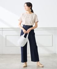 K3KGD28029 a.v.v Elmi(アー・ヴェ・ヴェ) 【低身長サイズ/UVカット/接触冷感】コンパクトロゴTシャツ グレージュ