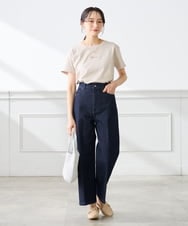 K3KGD28029 a.v.v Elmi(アー・ヴェ・ヴェ) 【低身長サイズ/UVカット/接触冷感】コンパクトロゴTシャツ グレージュ