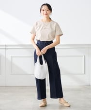 K3KGD28029 a.v.v Elmi(アー・ヴェ・ヴェ) 【低身長サイズ/UVカット/接触冷感】コンパクトロゴTシャツ グレージュ