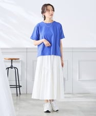 K3KGD30024 a.v.v Elmi(アー・ヴェ・ヴェ) 【低身長サイズ】ロールアップハーフスリーブTシャツ【接触冷感/UVカット/コットン100%】 ライトイエロー