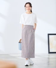 K3KGD30024 a.v.v Elmi(アー・ヴェ・ヴェ) 【低身長サイズ】ロールアップハーフスリーブTシャツ【接触冷感/UVカット/コットン100%】 ライトイエロー