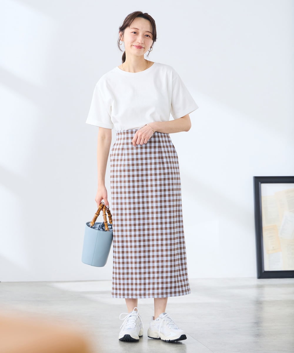 K3KGD30024 a.v.v Elmi(アー・ヴェ・ヴェ) 【低身長サイズ】ロールアップハーフスリーブTシャツ【接触冷感/UVカット/コットン100%】 ライトイエロー