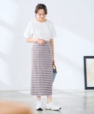 K3KGD30024 a.v.v Elmi(アー・ヴェ・ヴェ) 【低身長サイズ】ロールアップハーフスリーブTシャツ【接触冷感/UVカット/コットン100%】 ライトイエロー