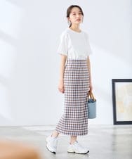 K3KGD30024 a.v.v Elmi(アー・ヴェ・ヴェ) 【低身長サイズ】ロールアップハーフスリーブTシャツ【接触冷感/UVカット/コットン100%】 ライトイエロー