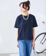 K3KGD30024 a.v.v Elmi(アー・ヴェ・ヴェ) 【低身長サイズ】ロールアップハーフスリーブTシャツ【接触冷感/UVカット/コットン100%】 ライトイエロー