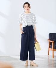 K3KGD30024 a.v.v Elmi(アー・ヴェ・ヴェ) 【低身長サイズ】ロールアップハーフスリーブTシャツ【接触冷感/UVカット/コットン100%】 ライトイエロー