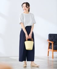 K3KGD30024 a.v.v Elmi(アー・ヴェ・ヴェ) 【低身長サイズ】ロールアップハーフスリーブTシャツ【接触冷感/UVカット/コットン100%】 ライトイエロー