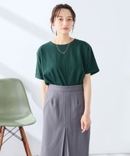 K3KGD30024 a.v.v Elmi(アー・ヴェ・ヴェ) 【低身長サイズ】ロールアップハーフスリーブTシャツ【接触冷感/UVカット/コットン100%】 ライトイエロー